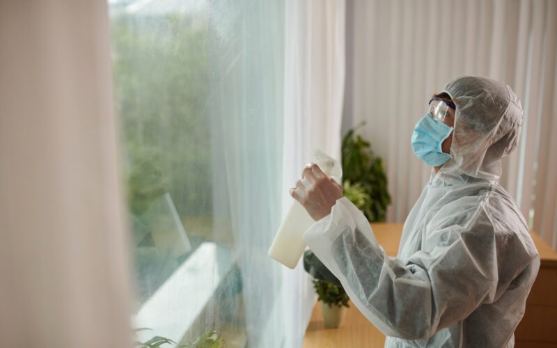 Pest Control Worker Spaying Solution